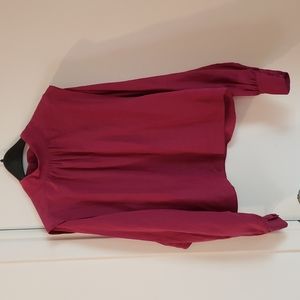 H&M Iridescent Wide-sleeved blouse Fuchsia